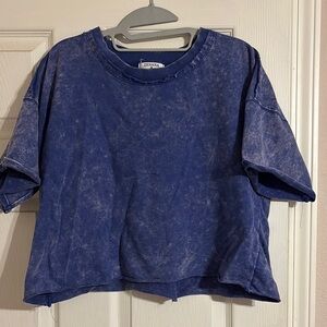 Zenana Blue Acid Wash Top